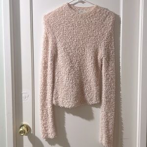 Zara Knit Blush Pink Textured Sweater Size S